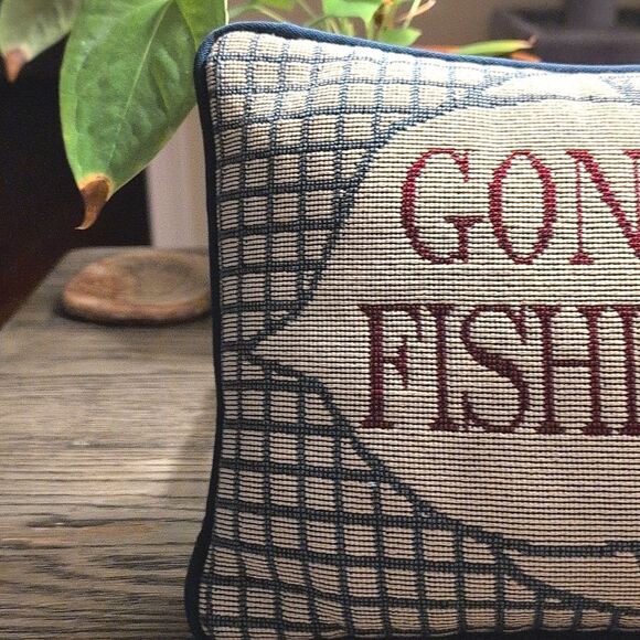 Gone Fishing Small Tapestry Accent Pillow - Picture 6 of 8